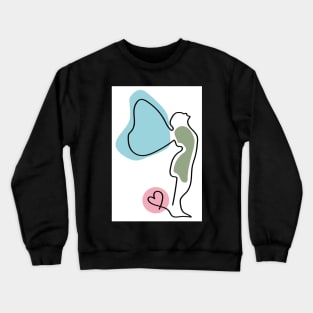 single line art butterfly woman - one line art Crewneck Sweatshirt